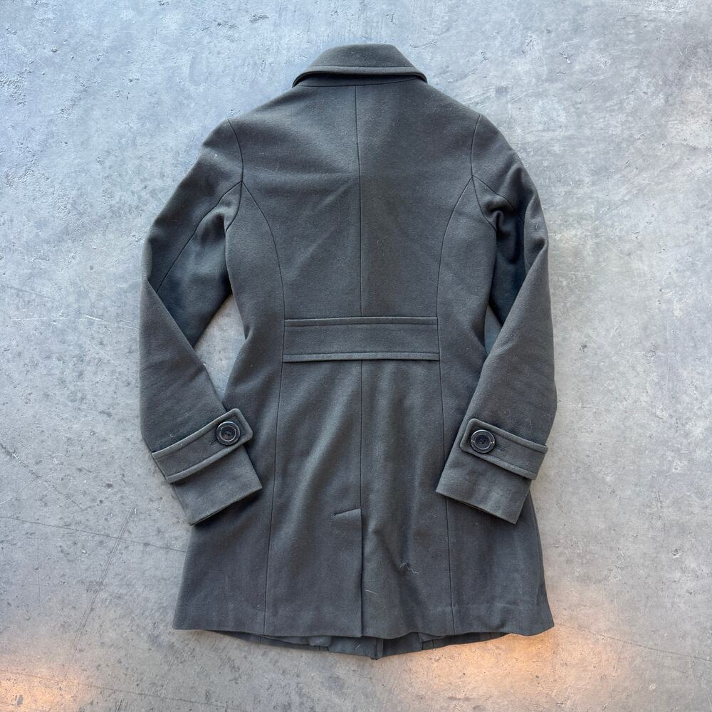 Vintage Y2K Adriana Olive Dark Green Button Up Peacoat Women's Small - Picture 2 of 6